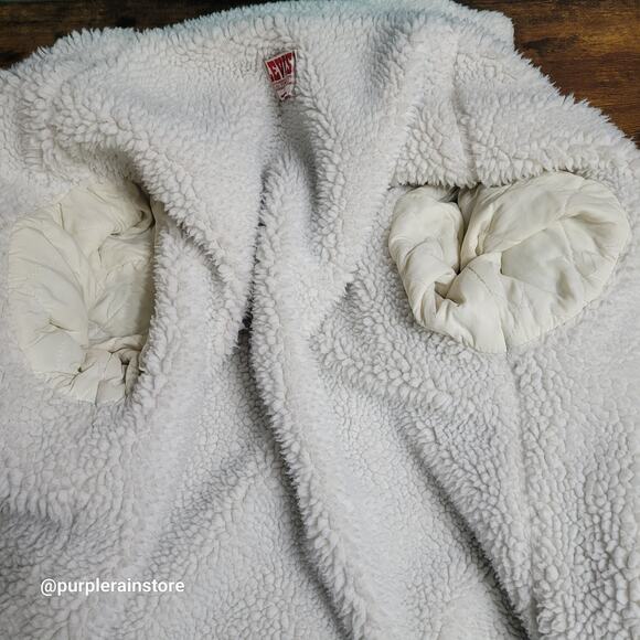 Vtg Levi's Denim Sherpa Trucker Jacket M Light Wash USA 70's Hipster Streetwear - Picture 3 of 15